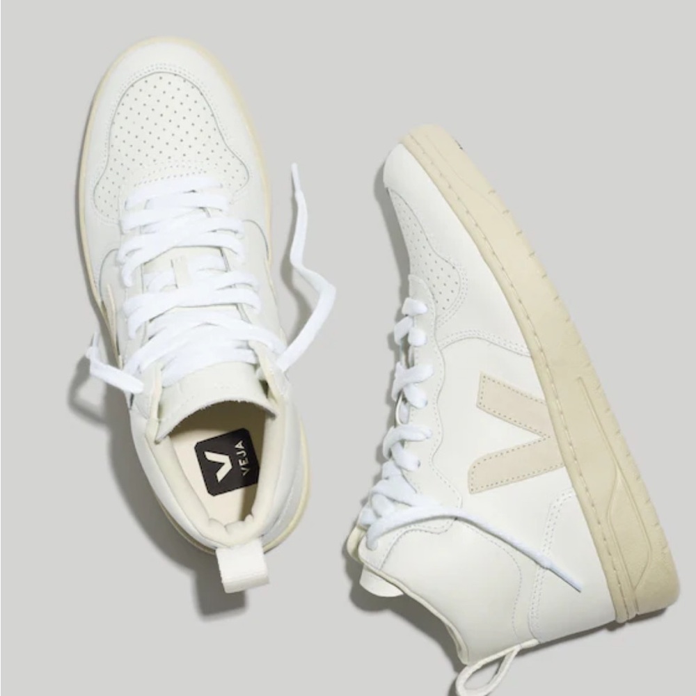 Veja V-15 High-Top Sneakers White‎